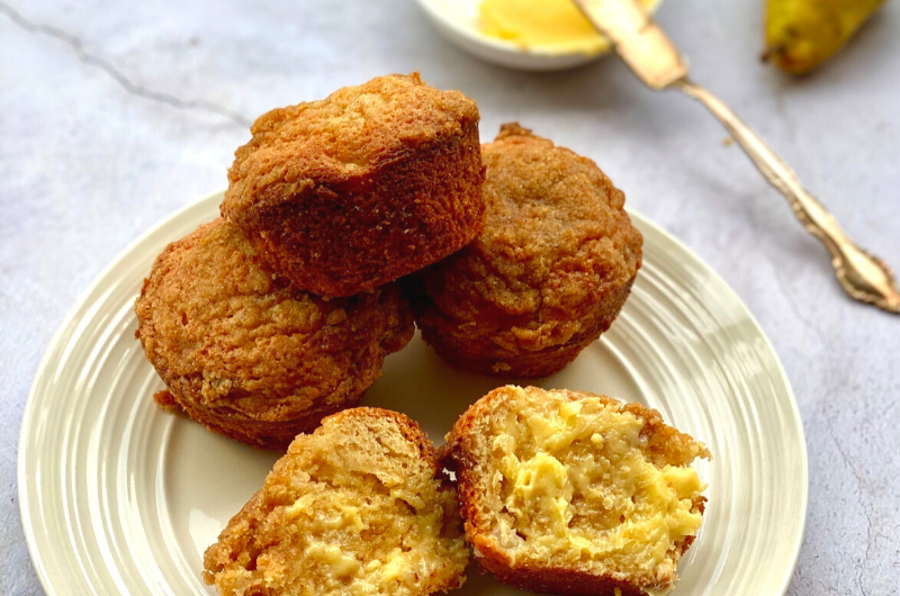 Pear & Ginger Muffins With Streusel Topping